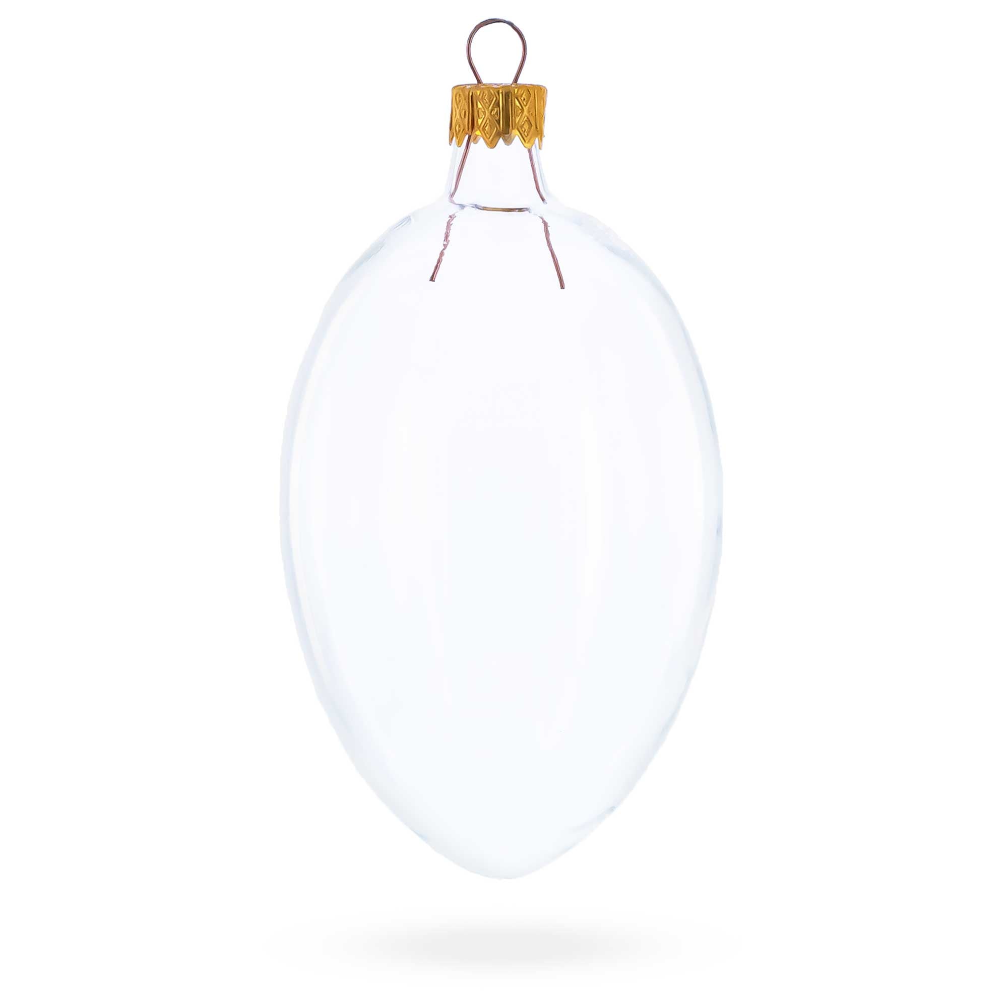 Set of 6 Clear Glass Egg Ornaments DIY Craft 4 Inches