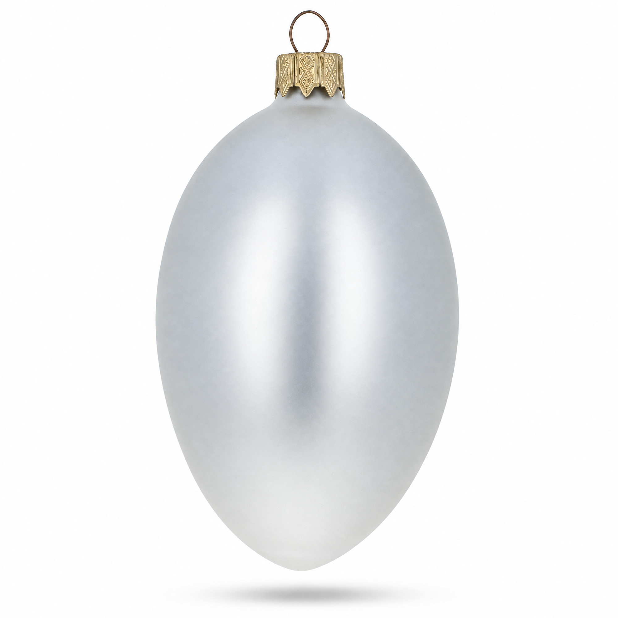 Set of 6 White Matte Glass Egg Ornaments 4 Inches