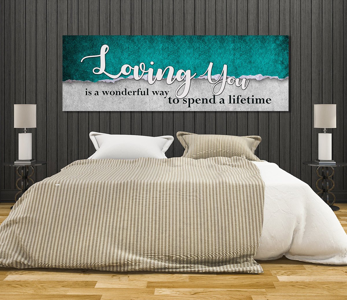 Loving You Is A Wonderful Way To Spend A Lifetime Framed Canvas Romantic Wall Art