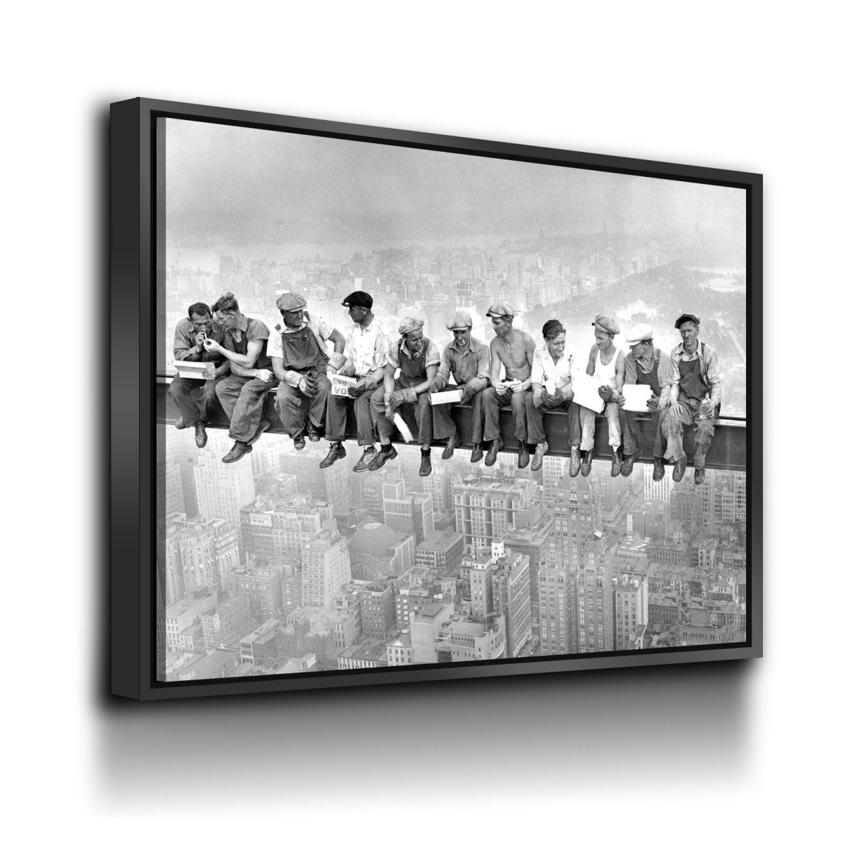 Lunch Atop Skyscraper, Steelworkers Classic Black White Canvas Wall Art, New York Iconic Construction Workers, Black White