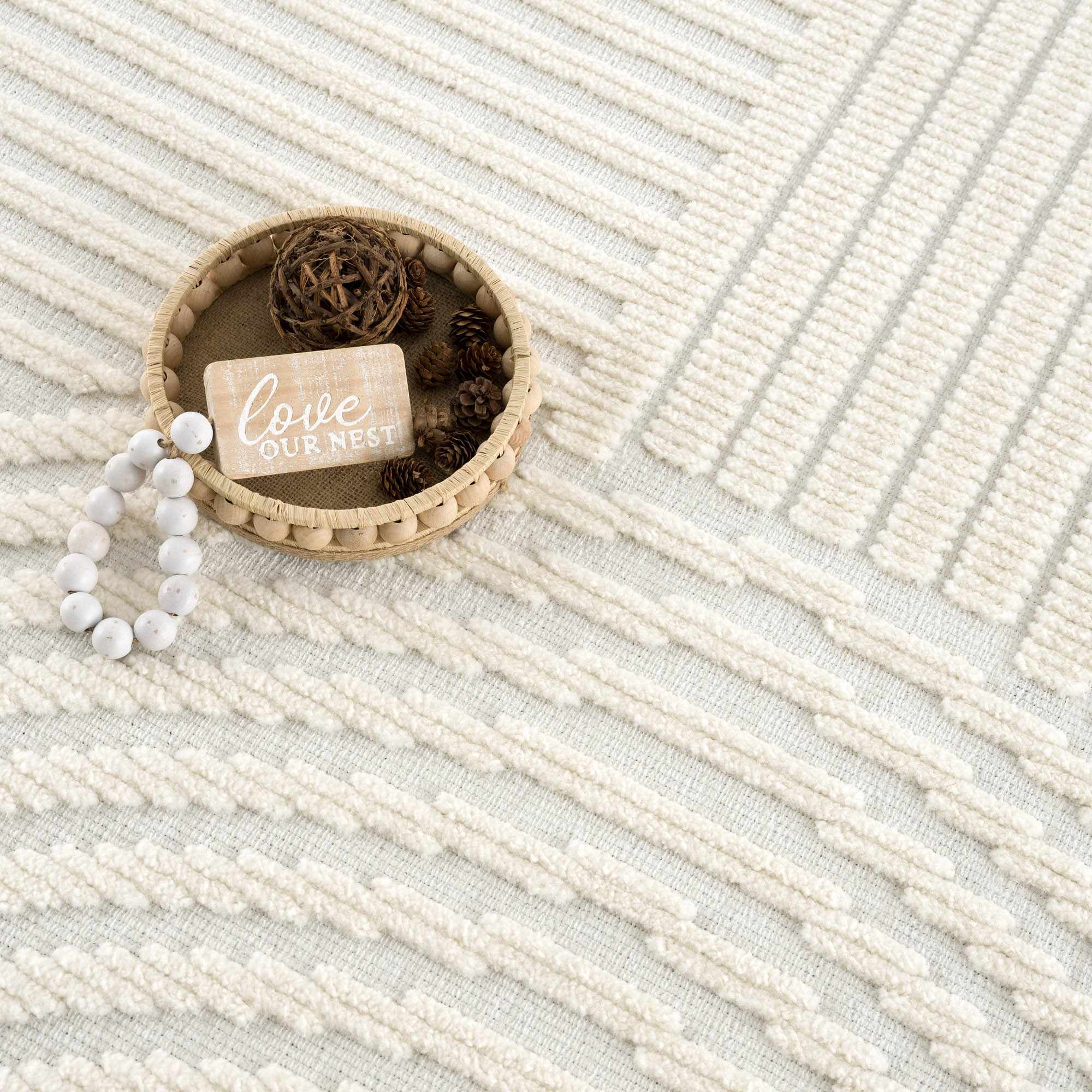 Deron White 7ft Runner Rug