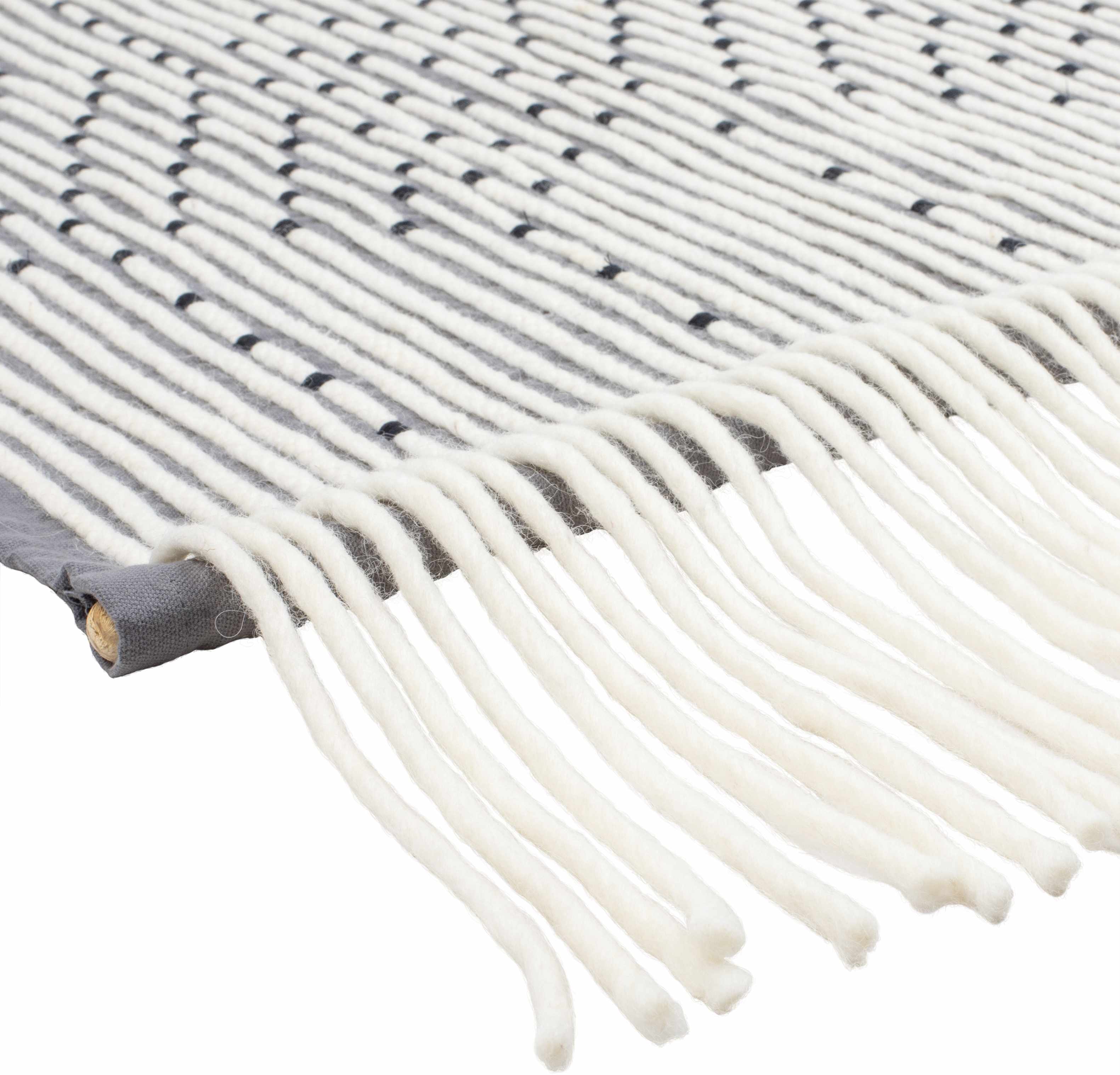 Mansura Gray and White Patterned Wall Hanging