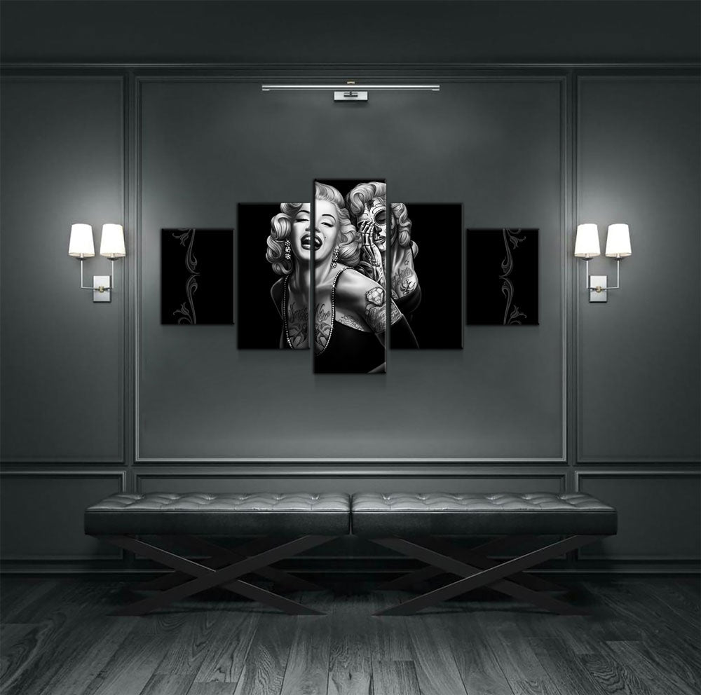 Marilyn Monroe Smile Now Cry Later 5-Piece Wall Art Canvas