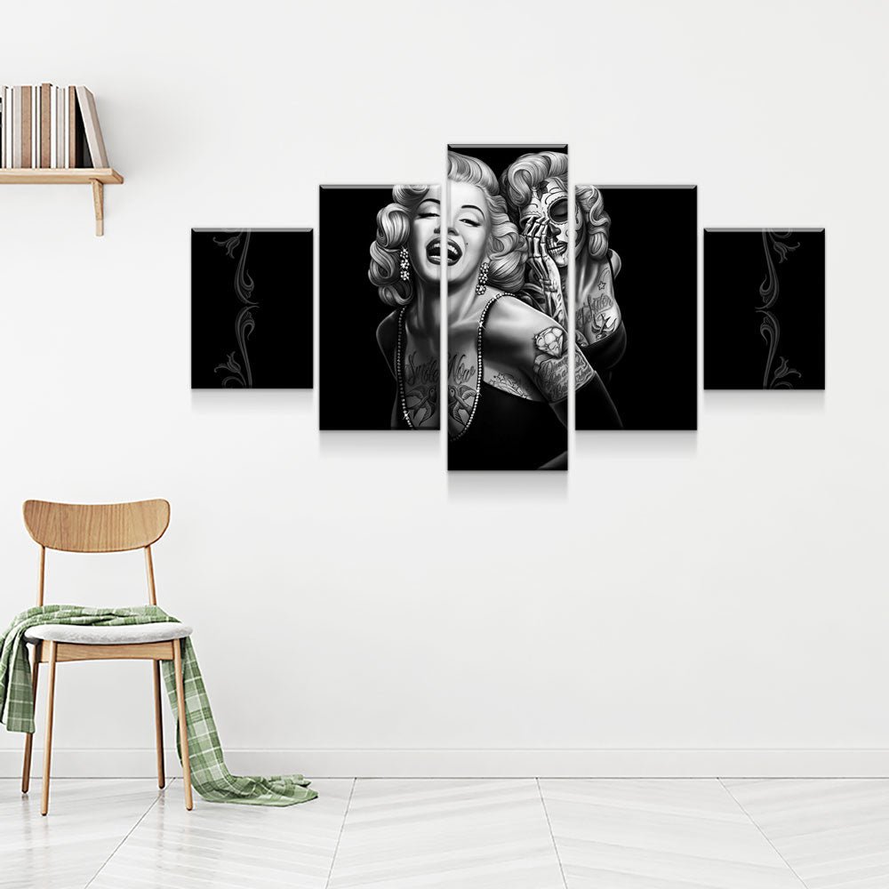 Marilyn Monroe Smile Now Cry Later 5-Piece Wall Art Canvas
