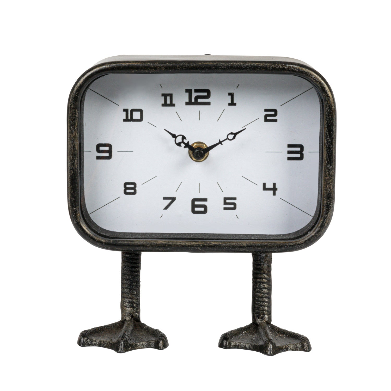 Gunmetal Finish Iron Duck Feet Table Clock