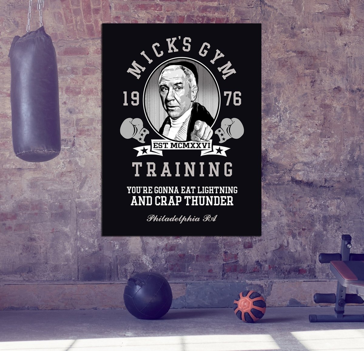 Mick's Gym Canvas Wall Art, Motivational Wall Art, Rocky Decor