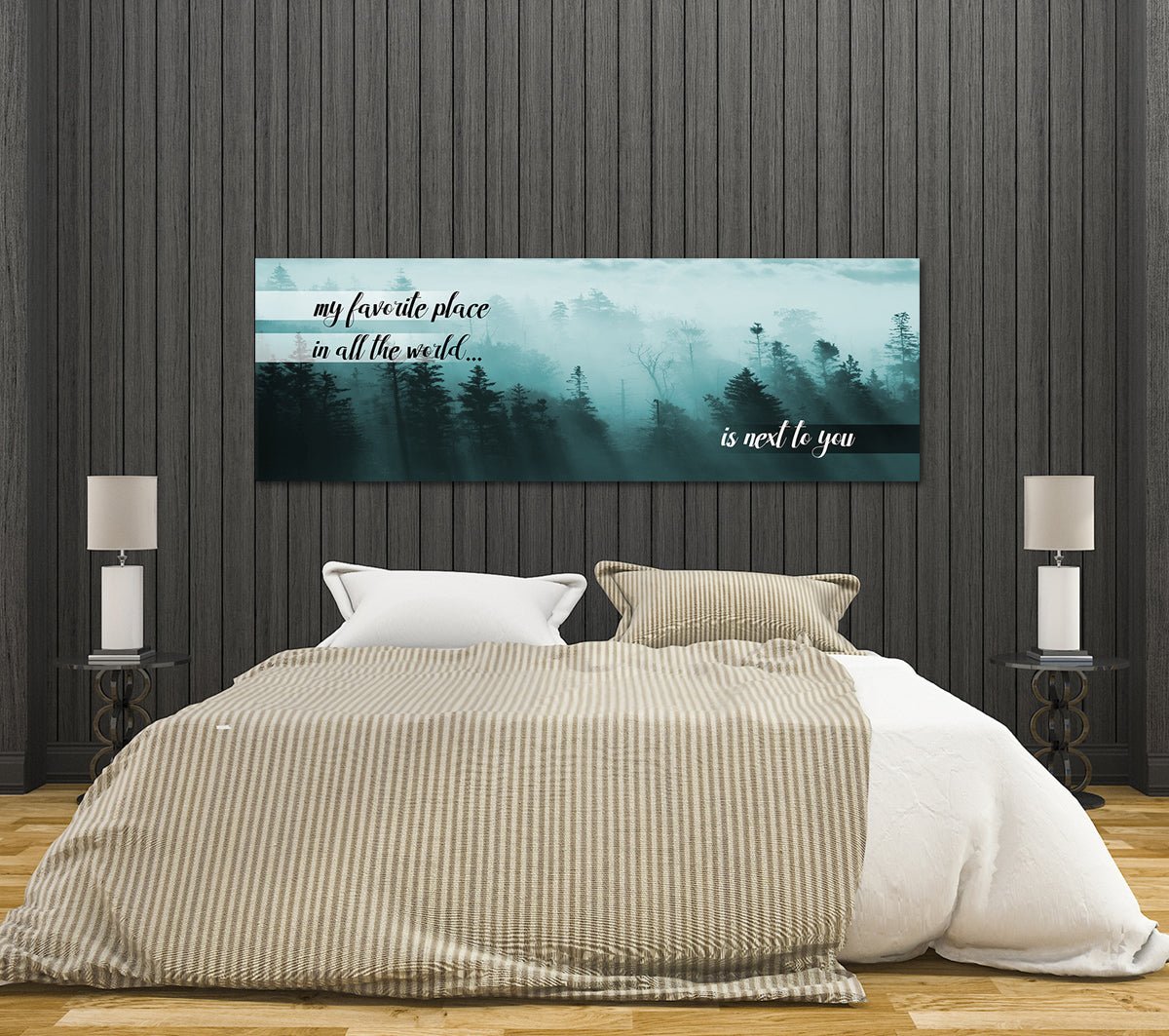 My Favorite Place In All The World Is Next To You Canvas Wall Art For Couples, Romantic Devor