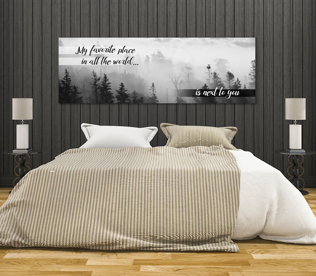 My Favorite Place In All The World Is Next To You Canvas Wall Art For Couples, Romantic Devor