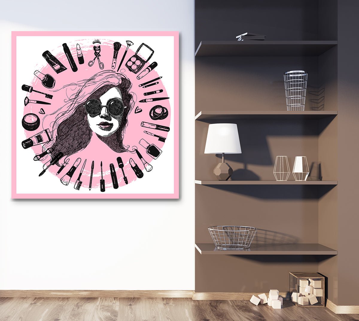 Nail Salon "Pink" Canvas Framed Wall Art