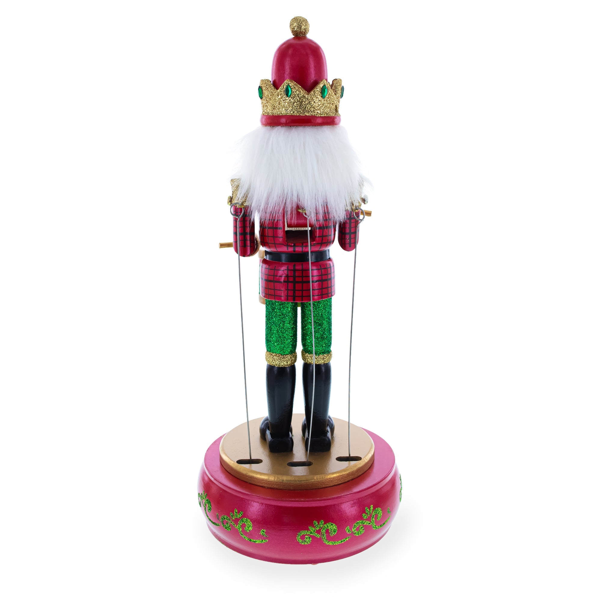 Animated Nutcracker Drummer Musical Figurine - Winter Music Box 13 Inches
