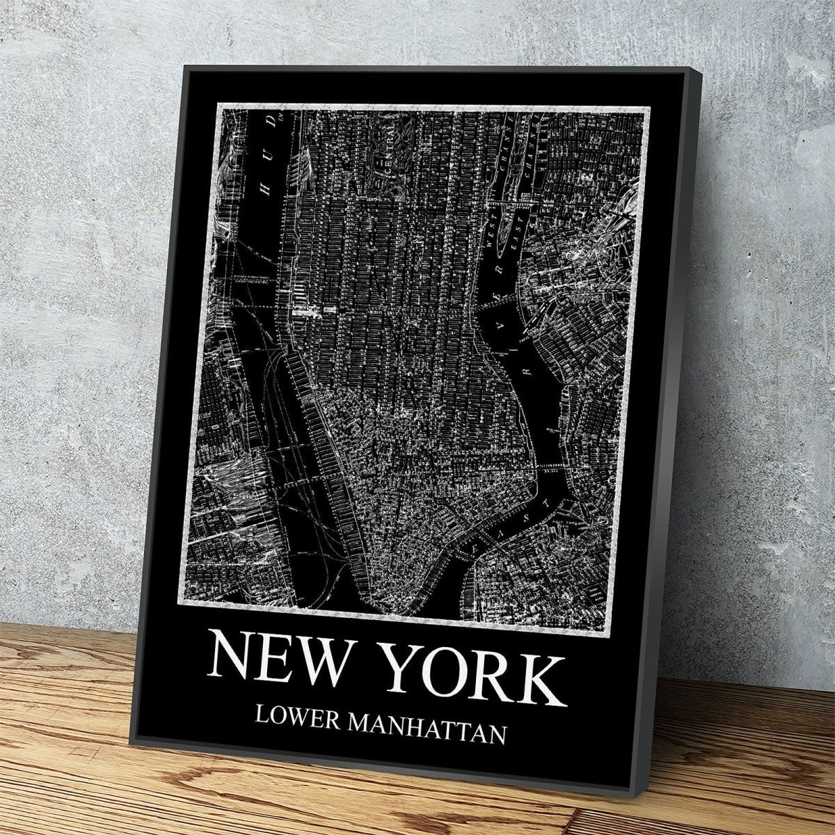 New York Lower Manhattan Map Canvas Wall Art, New York Map, Lower Manhattan Map, 1880 New York Map