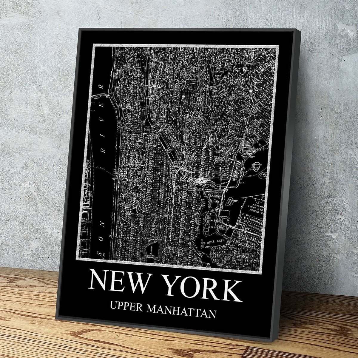 New York Upper Manhattan Map Canvas Wall Art, New York Map, Upper Manhattan Map, 1880 New York Map