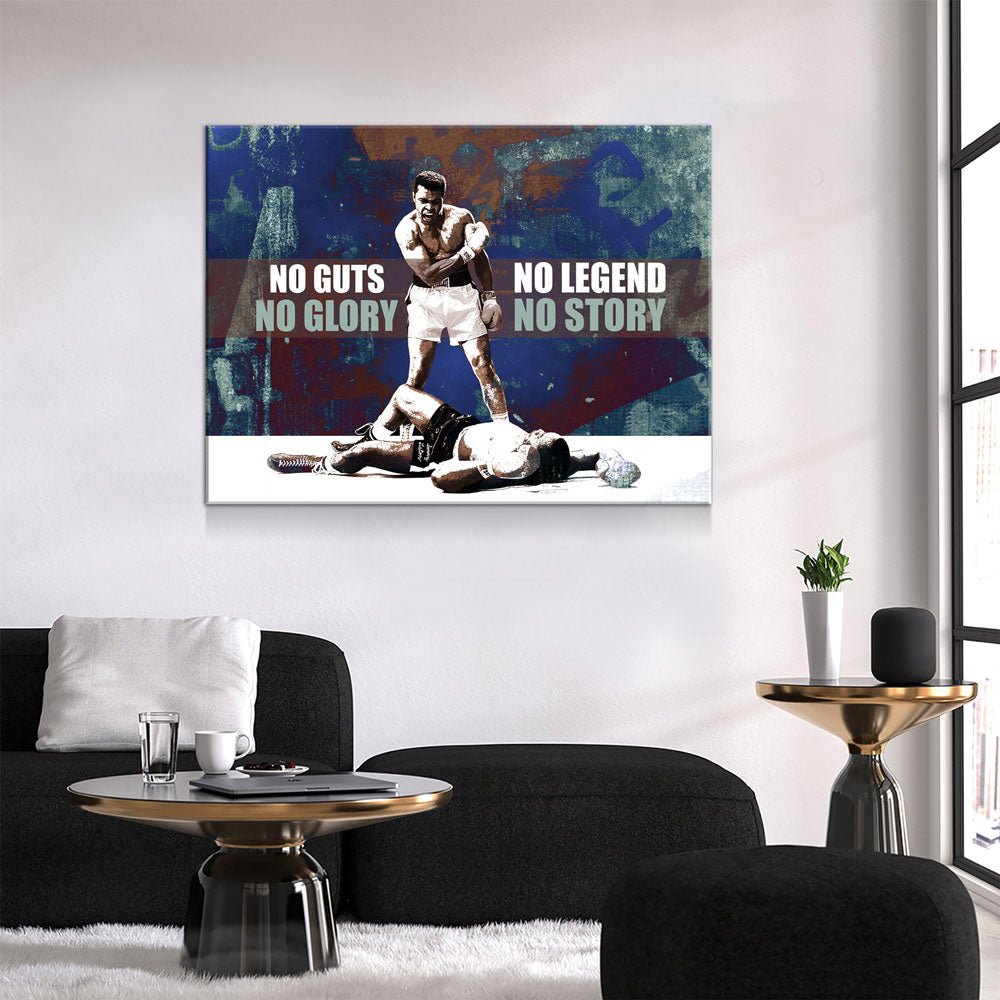 No Guts No Glory, No Legend No Story Canvas Wall Art Boxing Art