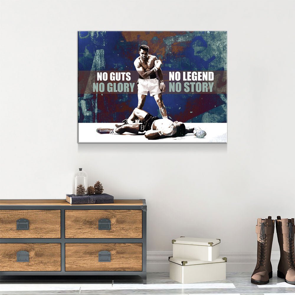 No Guts No Glory, No Legend No Story Canvas Wall Art Boxing Art