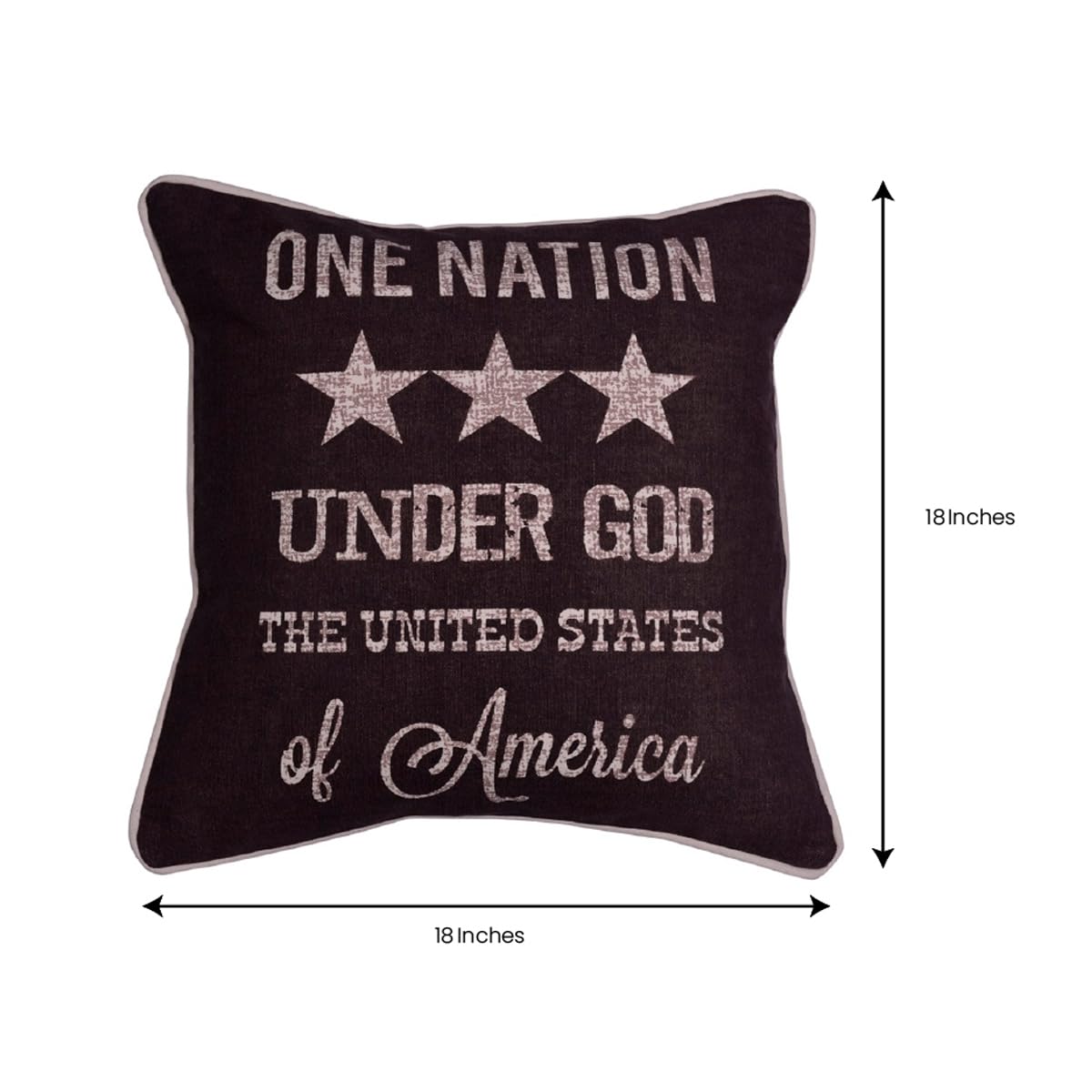 Patriotic Design Printed Throw Pillow Cover - 18 x 18 Inches