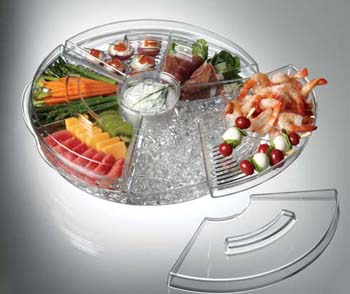 Acrylic Tray Appetizers On Ice with Lids Keeps 
