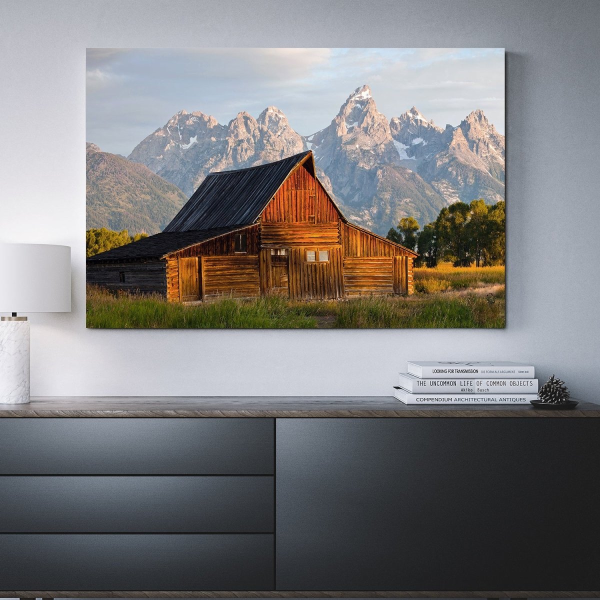 Old Barn Grand Teton 1-Piece Framed Canvas Wall Art