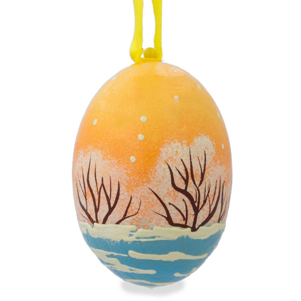 White Bunny with Gift Wooden Christmas Ornament