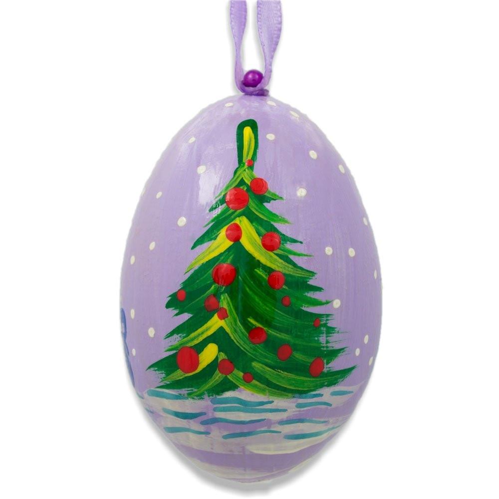 Angel on Cloud with Gift Wooden Christmas Ornament 3 Inches