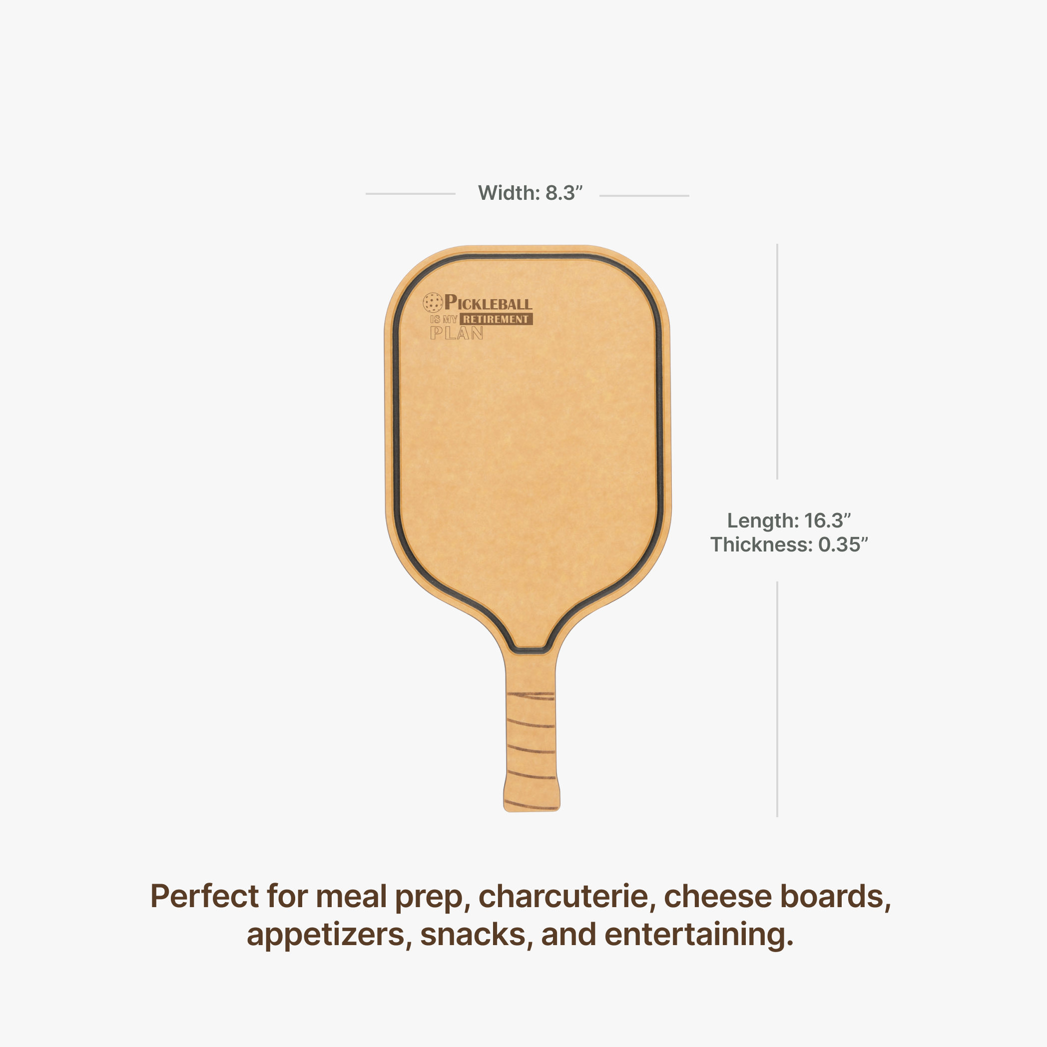 Pickleball Charcuterie Cutting Board -"Pickleball is My RETIREMENT Plan"
