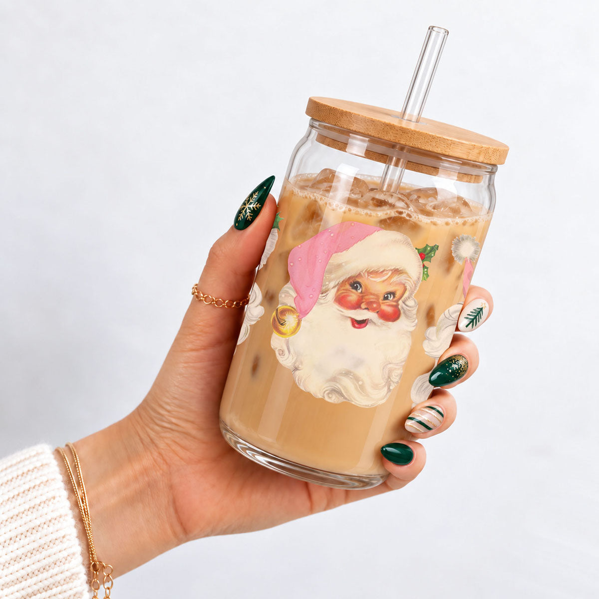 Vintage Pink Santa 17oz