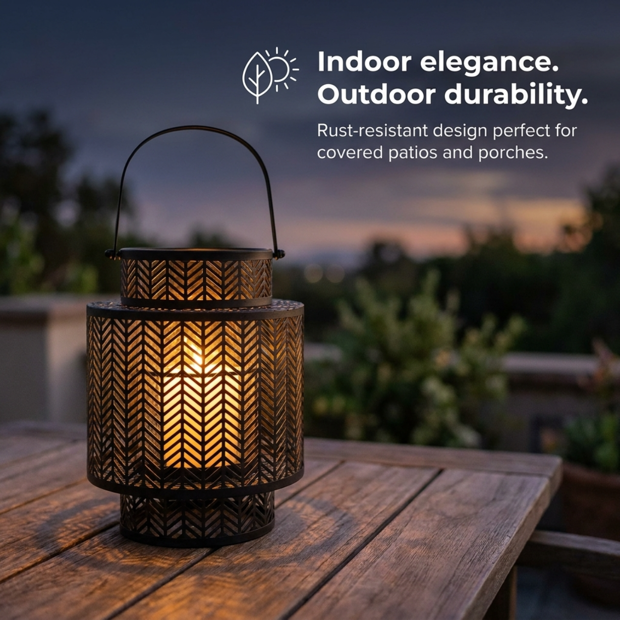 Hanging Candle Lantern – Black Mesh Lantern Design with Cozy Flickering Light