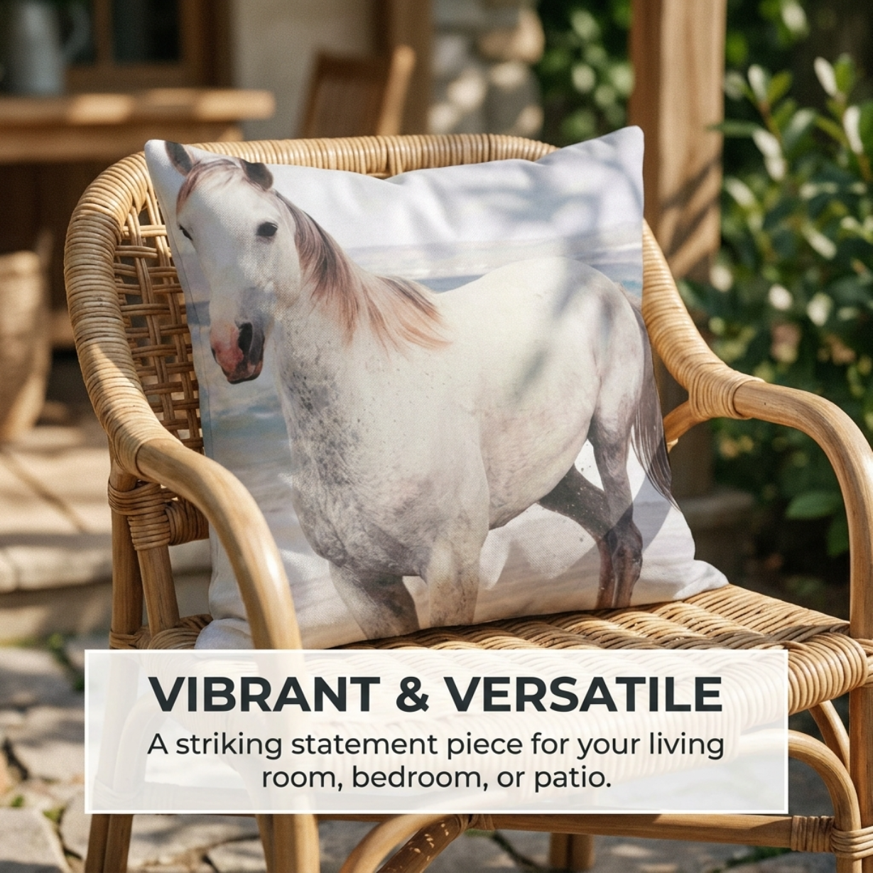 Horse Throw Pillow - 18x18 Inch Decorative Pillow Covers With Nature Inspired Design