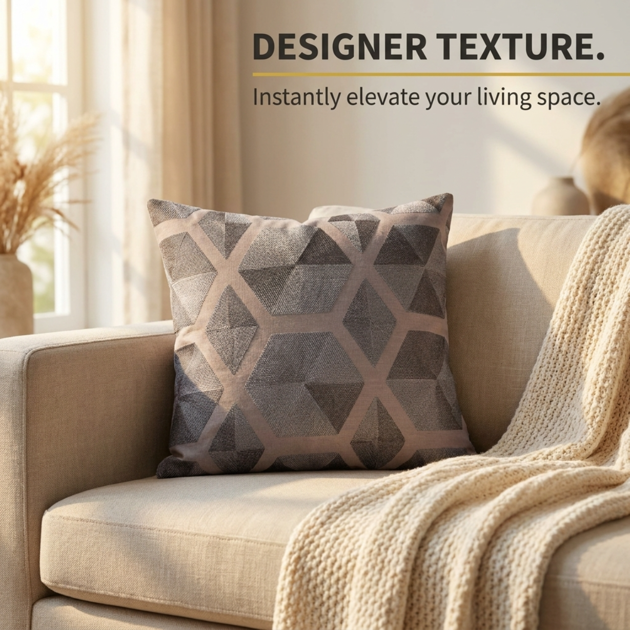 Brown Throw Pillow Covers | Decorative Cushion Covers with Zipper Closure - 20 x 20