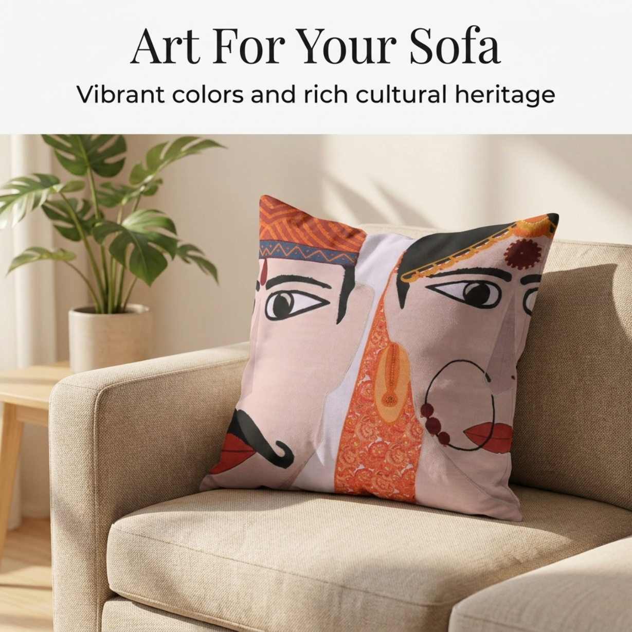 Throw Pillow Covers - Set of 2 or 4 Decorative Cushions with Man Woman Design, 18x18 Inches