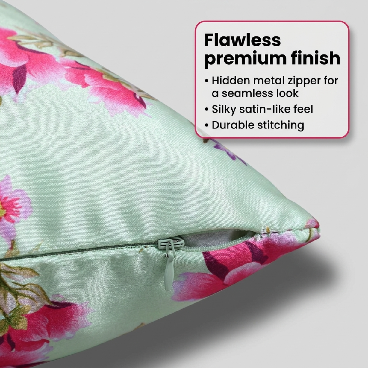 Floral Throw Pillow Covers - 14x20 Inch Decorative Cushion Covers | Zipper Closure