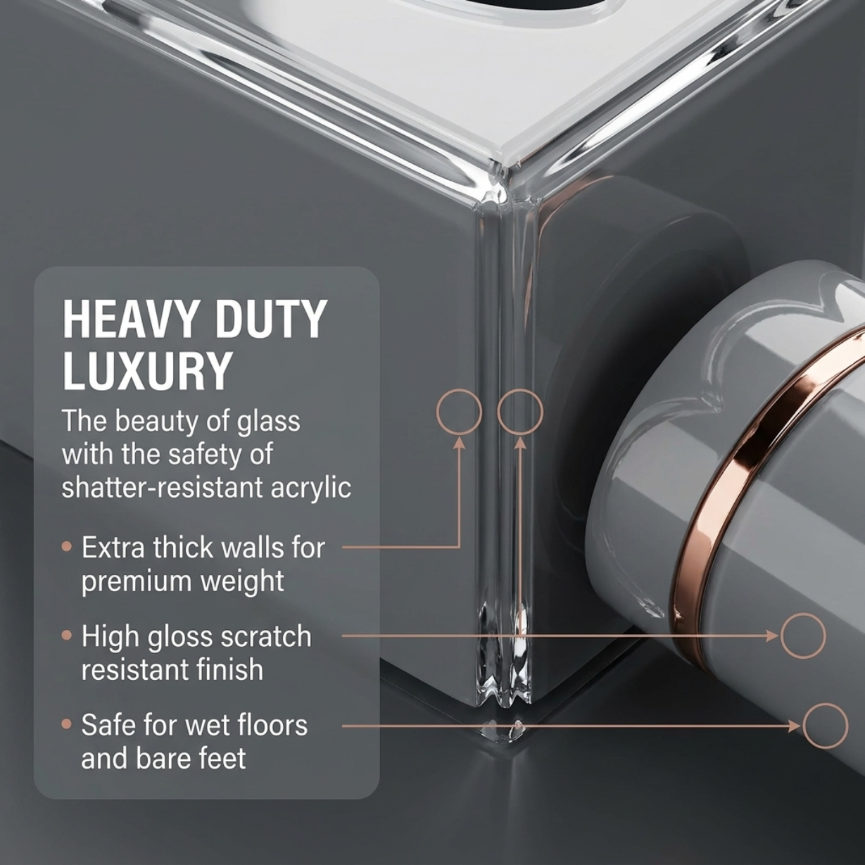 Acrylic Bathroom Set – Modern Bathroom Accessory Set with Stylish Vanity Organizer