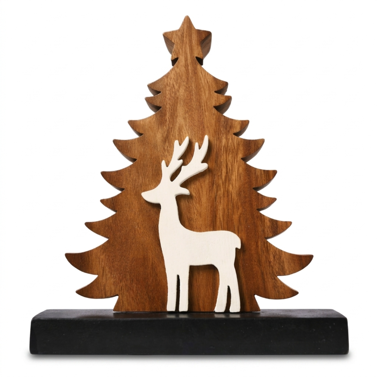 Evergreen Grace – Handmade Wooden Christmas Tree Sculpture, Festive Home Decor
