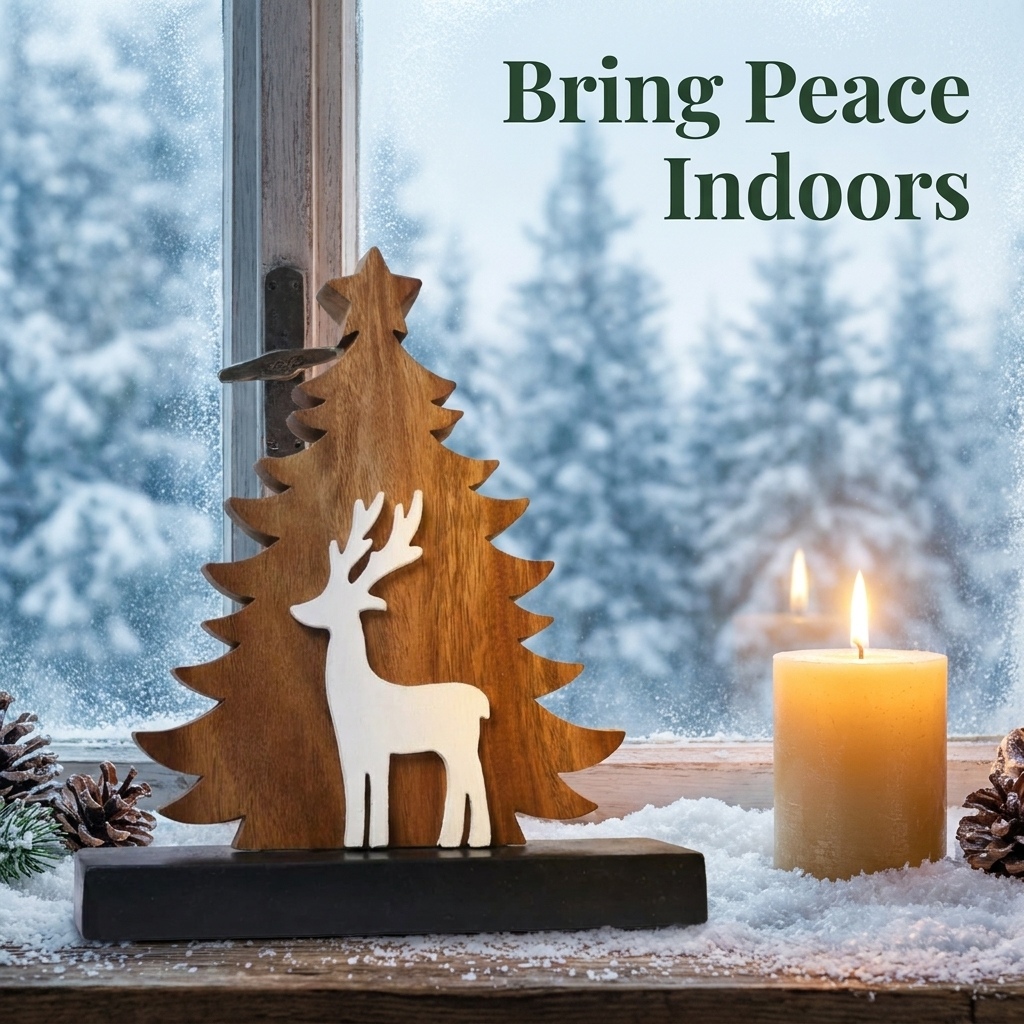 Evergreen Grace – Handmade Wooden Christmas Tree Sculpture, Festive Home Decor