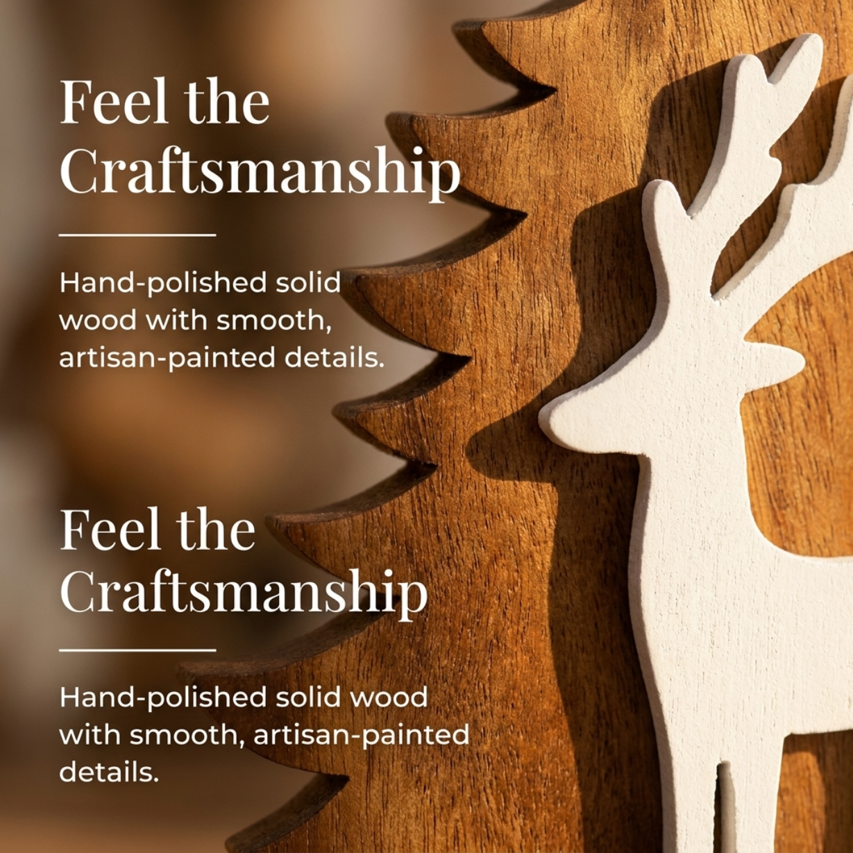 Evergreen Grace – Handmade Wooden Christmas Tree Sculpture, Festive Home Decor