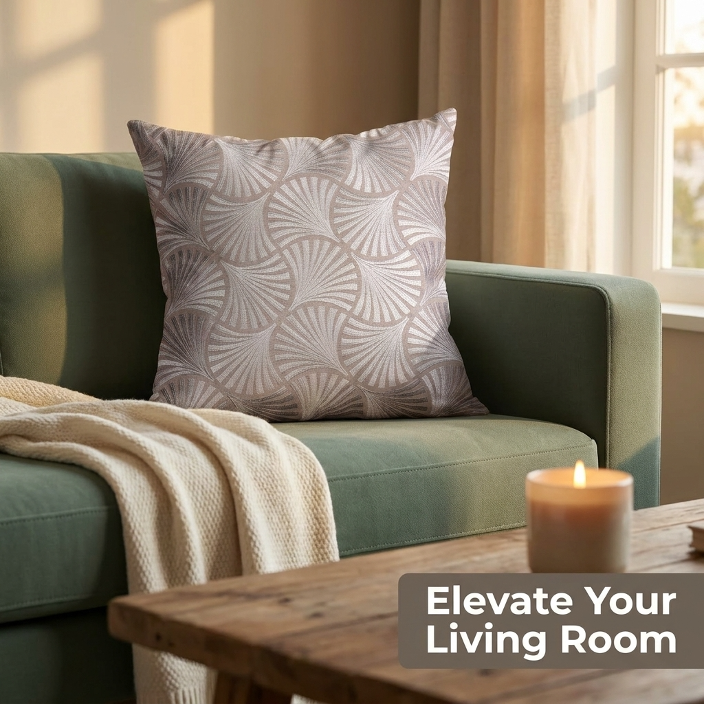 Throw Pillow Covers - Beige Brown Linen Cushion Covers 20 x 20 Inch Zipper Closure