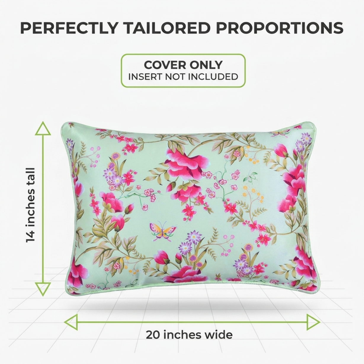 Floral Throw Pillow Covers - 14x20 Inch Decorative Cushion Covers | Zipper Closure