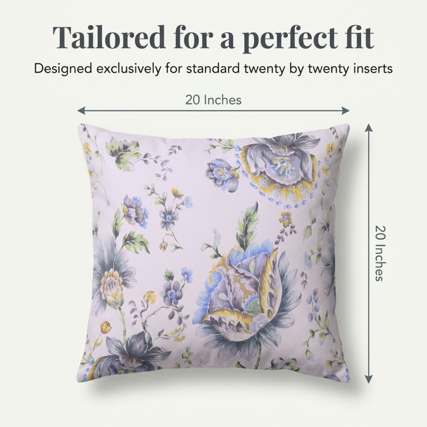 Floral Throw Pillow Covers - 14 x 20 Pillow Cover With Zipper Closure