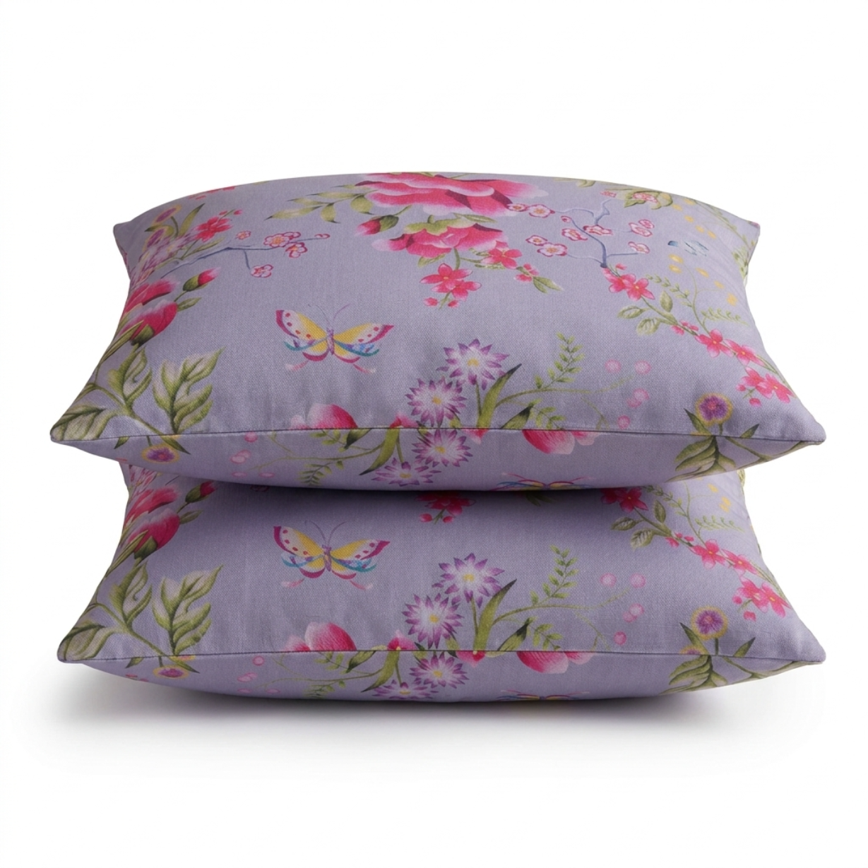 Floral Throw Pillow Covers - 14 x 20 Inch Soft Polyester Cushion Cases