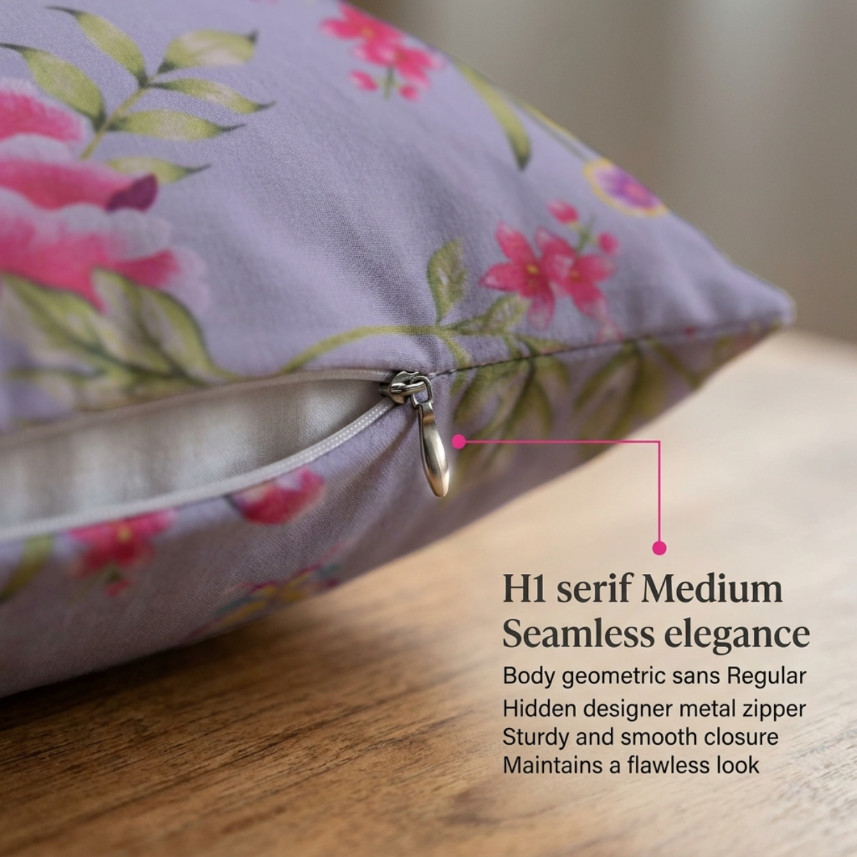 Floral Throw Pillow Covers - 14 x 20 Inch Soft Polyester Cushion Cases
