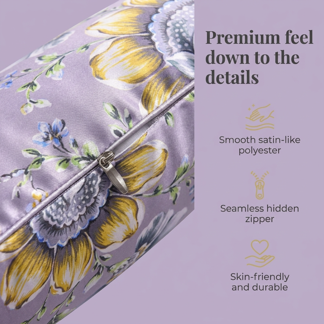 Floral Throw Pillow Covers - 14 x 20 Inches | Premium Fabric Cushion Cases