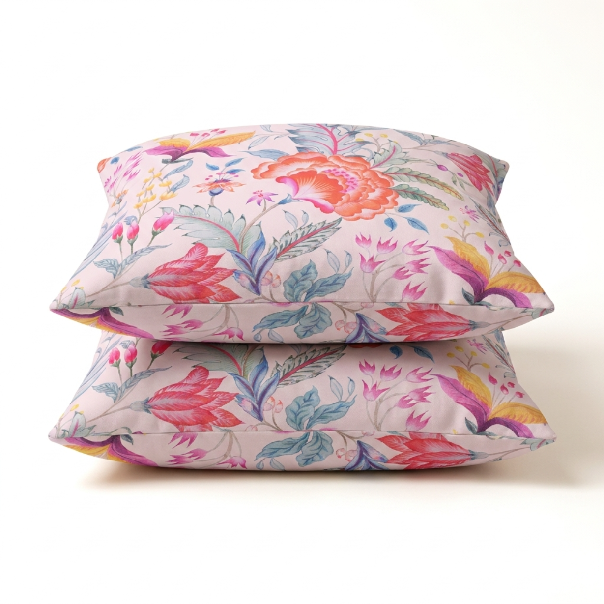 Floral Throw Pillow Covers - 20 x 20 Inches | Decorative Printed Cushion Covers