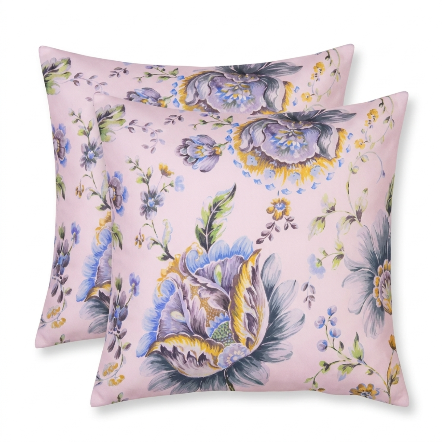 Floral Throw Pillow Covers - 20 x 20 Inches | Printed Cushion Covers With Zipper Closure