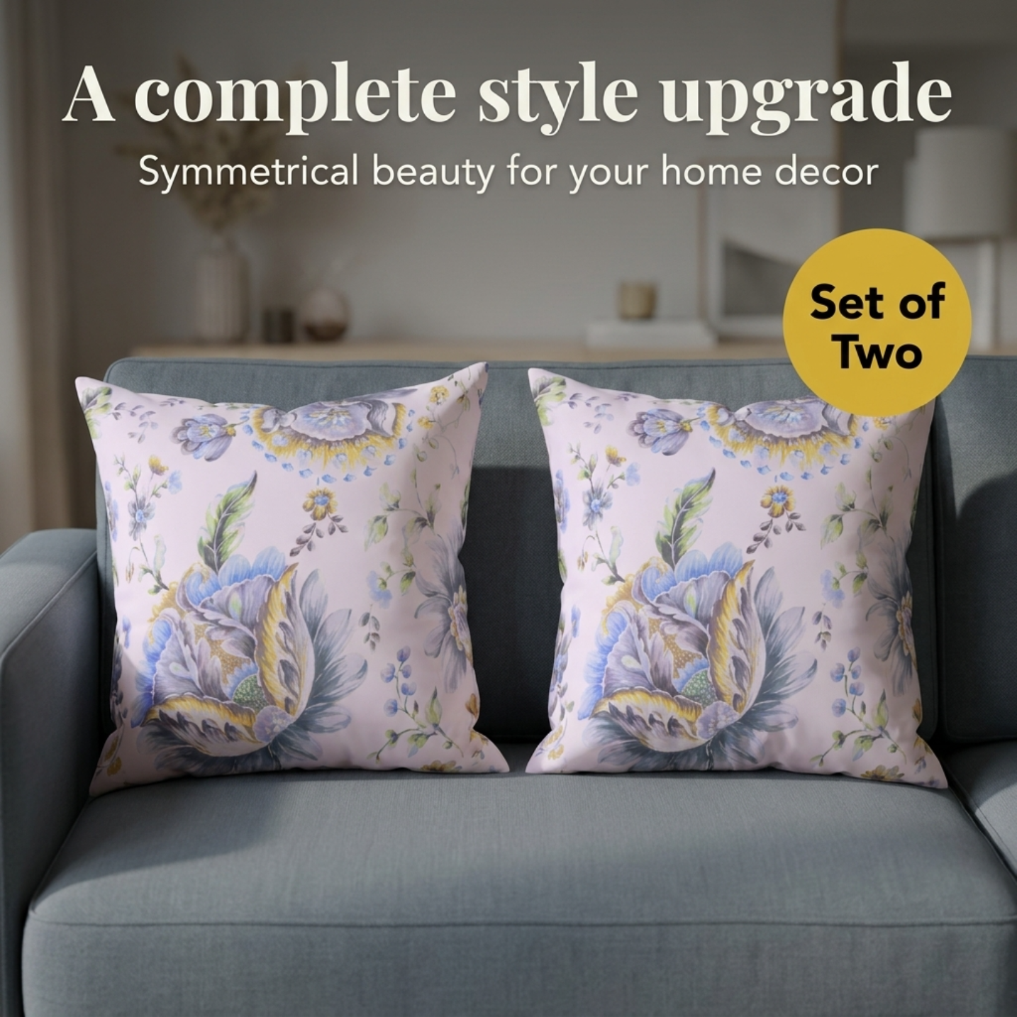 Floral Throw Pillow Covers - 14 x 20 Pillow Cover With Zipper Closure