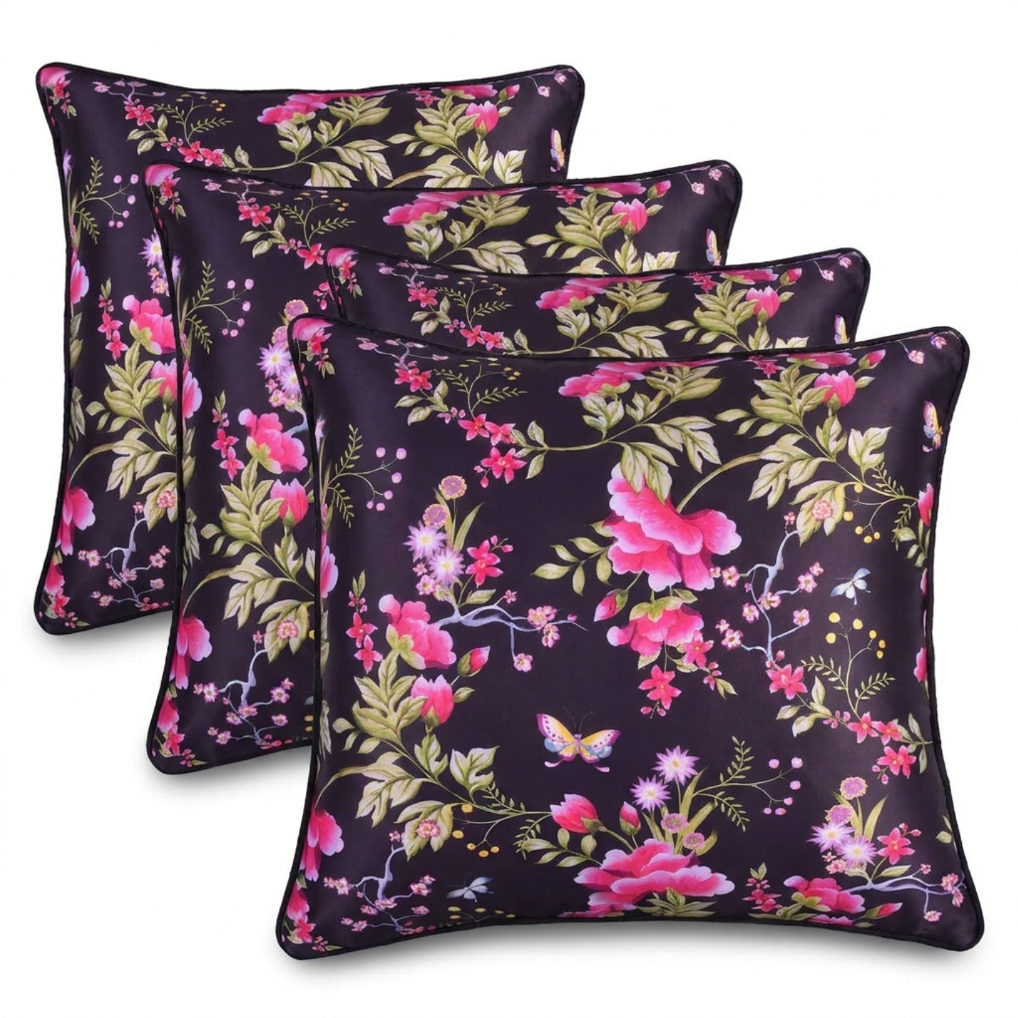 Floral Throw Pillow Cover - 20x20 Inch Decorative Printed Cushion Cover