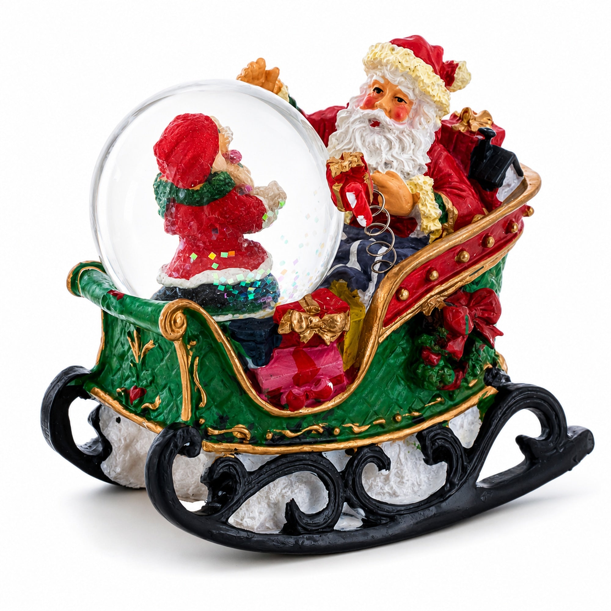 Santa's Joyful Sleigh Ride Mini Snow Water Globe