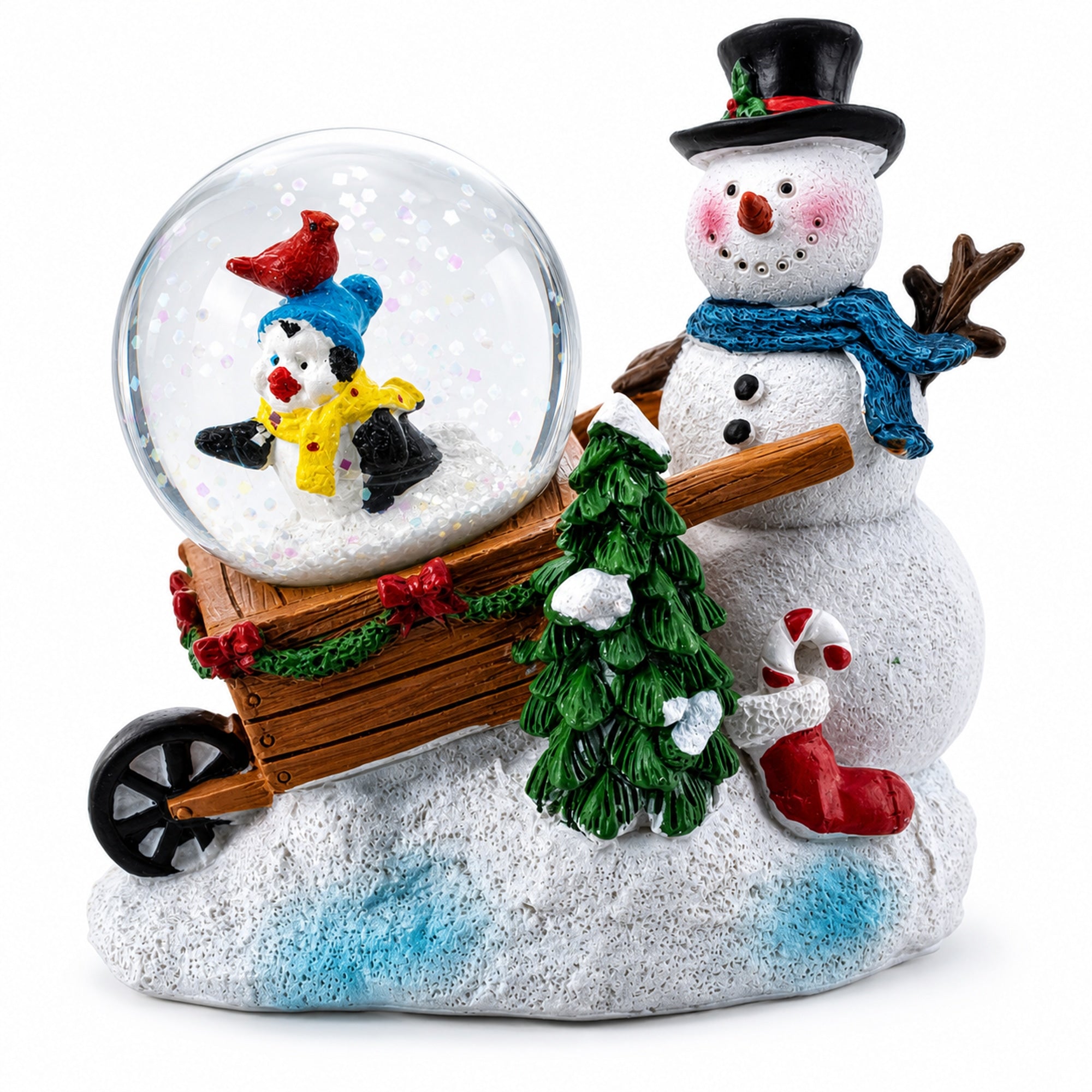 Snowman, Penguin and Cardinal Mini Water Snow Globe