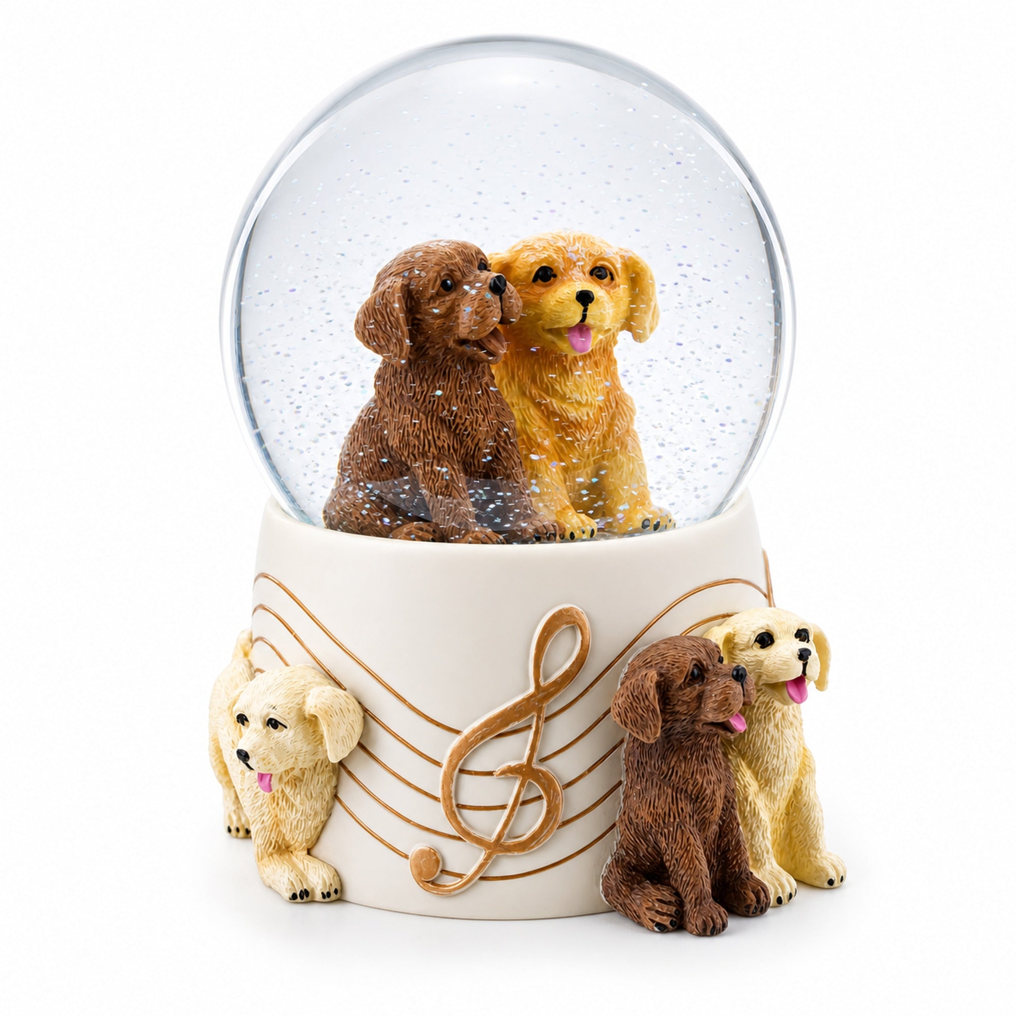 Dogs Party Musical Water Snow Globe