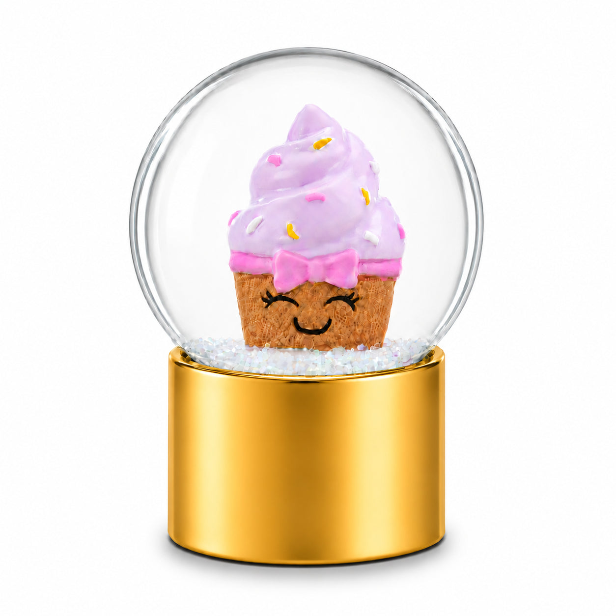 Golden Cupcake Elegance Mini Water Snow Globe