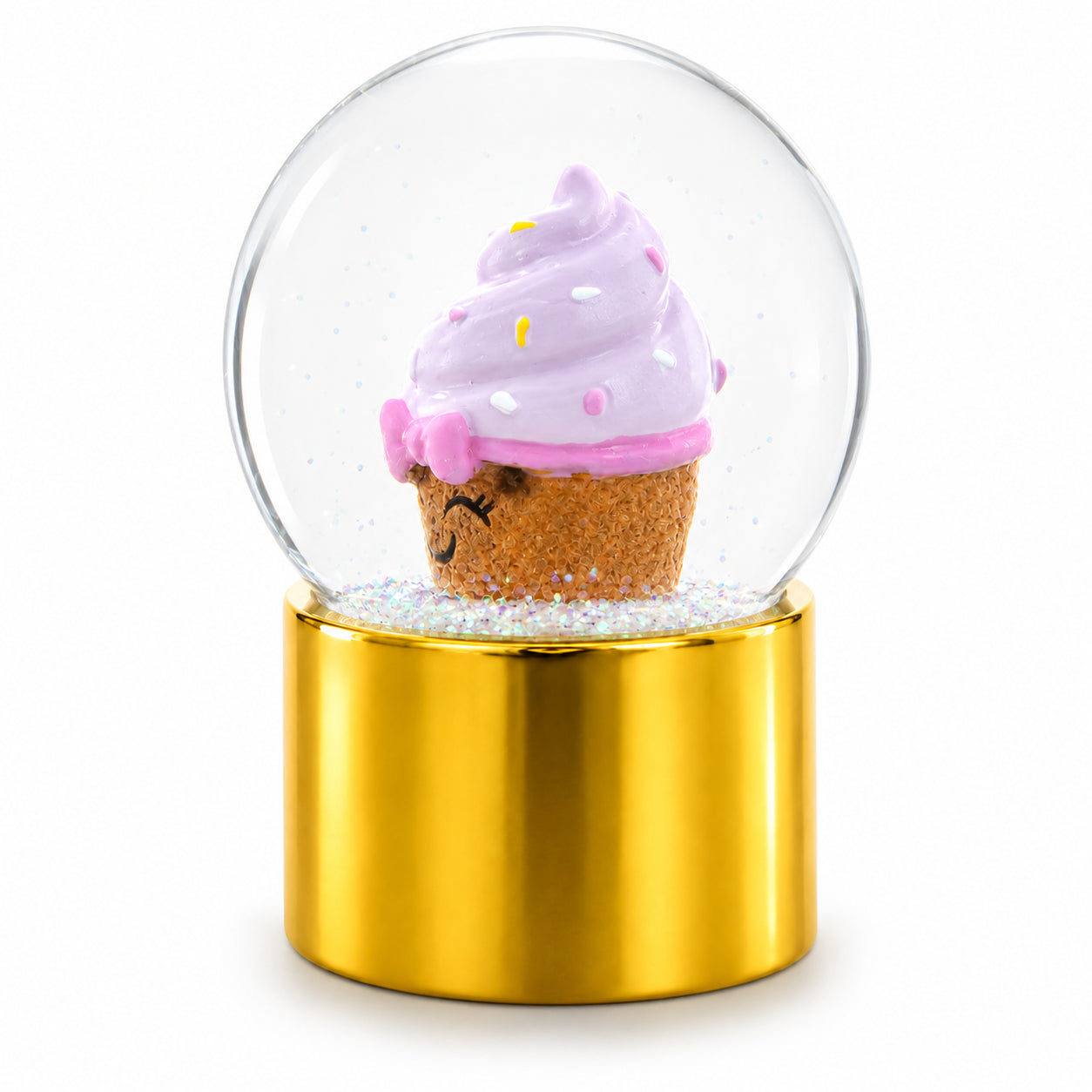 Golden Cupcake Elegance Mini Water Snow Globe