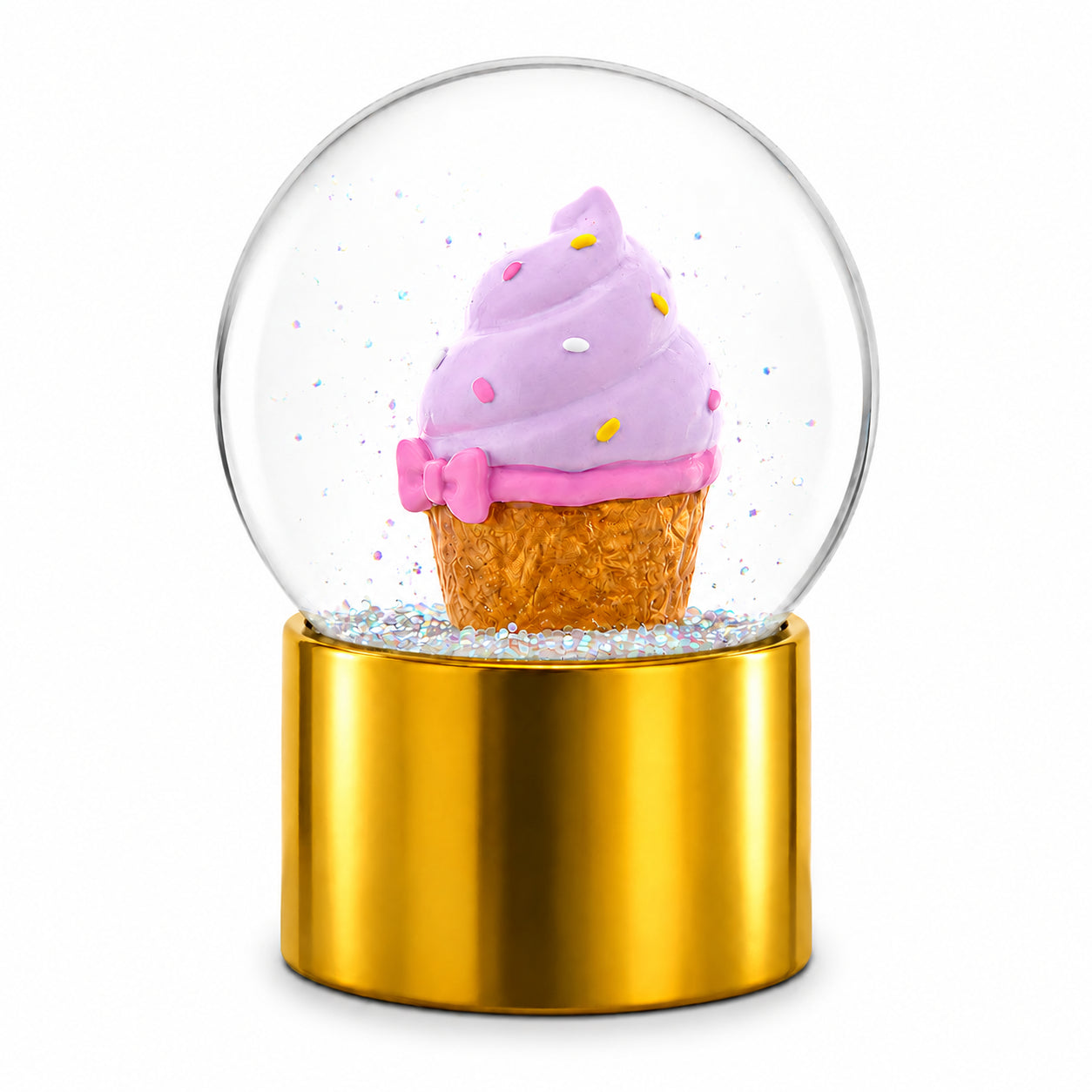 Golden Cupcake Elegance Mini Water Snow Globe